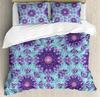 Mandala Purple Galaxy Duvet Cover Boho Chic Petal Flower Bohemian Meditation Gypsy Hippie Floral Exotic Retro Decor Women Gifts