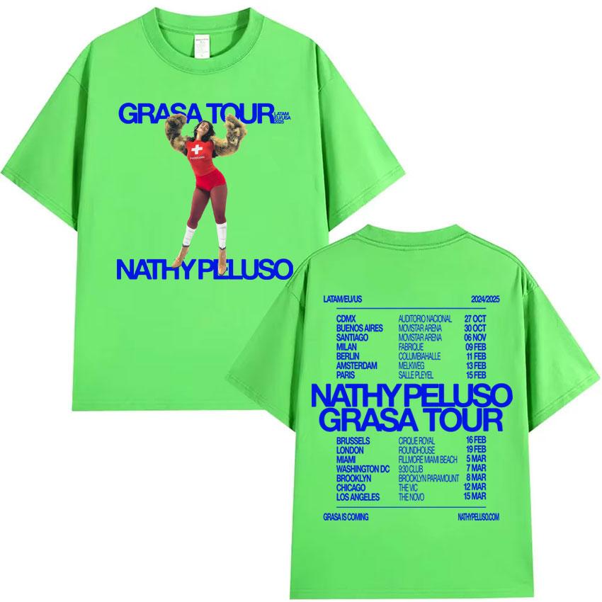 Nathy Peluso Grasa Tour Album Graphics T Shirt Fashion High Quality Tshirt Mens Women Cotton Summer Tee Shirt Streetwear Unisex