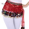 Gonna da danza del ventre con paillettes e nappa, sciarpa in vita, stile esotico, annodabile, gonna sottile regolabile, gonna trasparente in pizzo, spettacolo teatrale, cosplay, minigonna, grembiule avvolgente