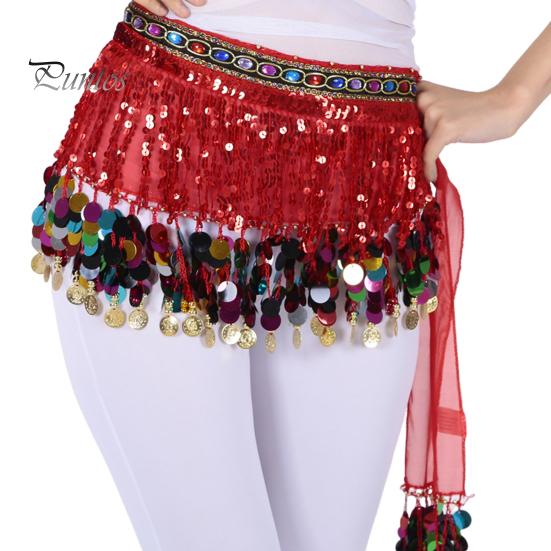 Gonna da danza del ventre con paillettes e nappa, sciarpa in vita, stile esotico, annodabile, gonna sottile regolabile, gonna trasparente in pizzo, spettacolo teatrale, cosplay, minigonna, grembiule avvolgente