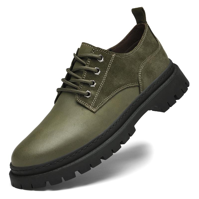 

Модные новые замшевые мужские туфли из натуральной кожи для отдыха на открытом воздухе, повседневные туфли-оксфорды, кроссовки, удобная обувь, рабочие туфли, туфли большого размера на плоской подошве 45 зелёный