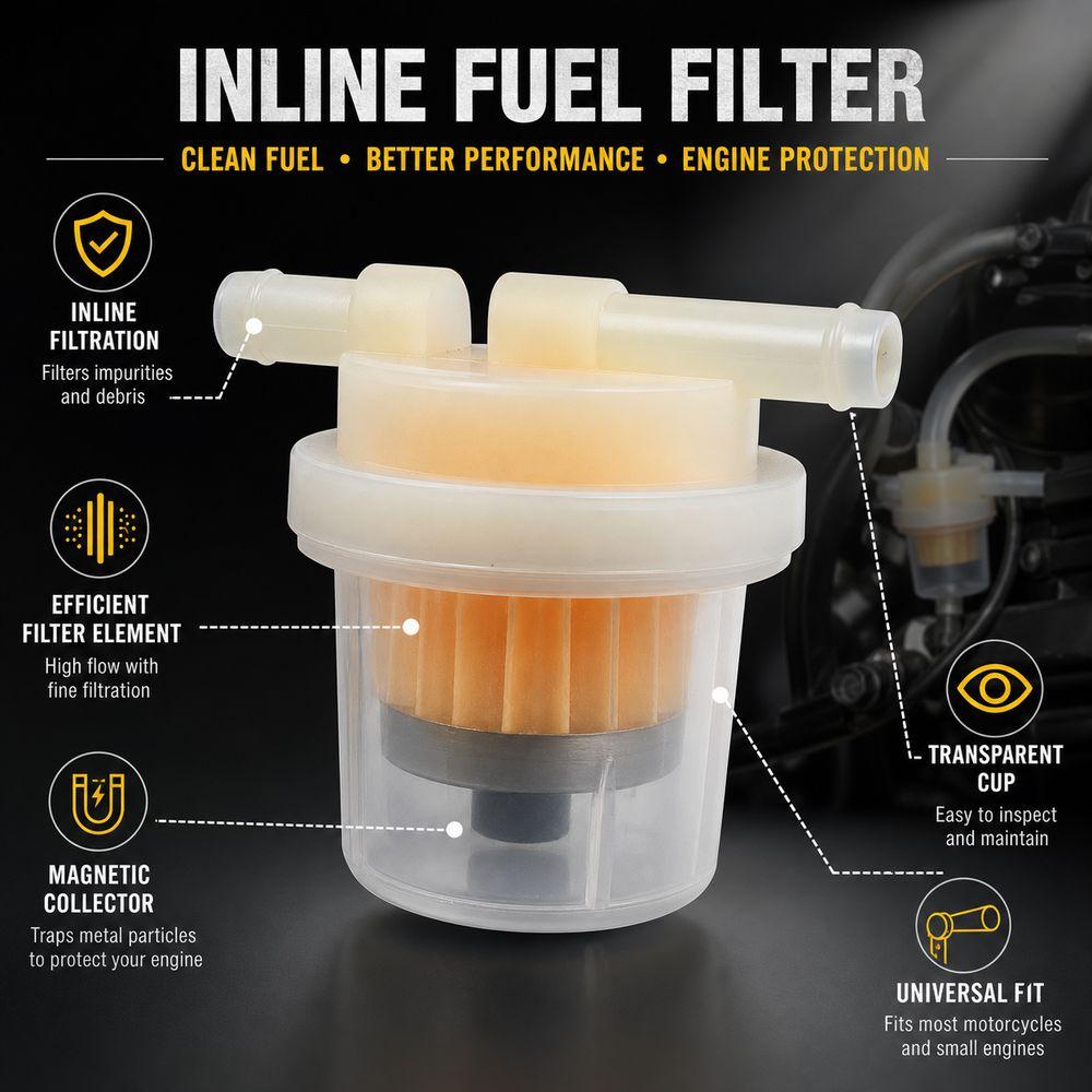 1/3Pcs Plastic Motorcycle Fuel Filter Inline Structure Gasoline Fuel Filter Motorcycle Accessories