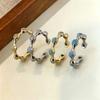 Wave Copper Inlaid Zircon Open Ring, Fashionable Versatile Accessories Gift