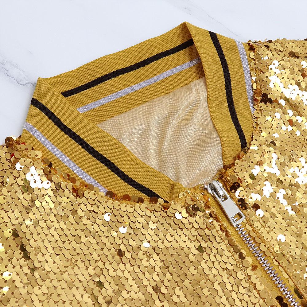 Women's Temperament Short Sequins Spring and Autumn Jacket Cardigan