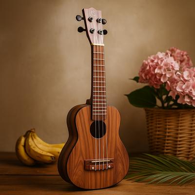 4-String Ukulele Handcrafted Indonesian Natural Wood Finish