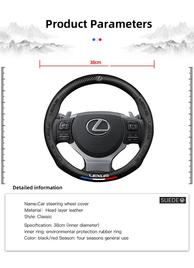 38CM Protiskluzový potah volantu do auta Textura karbonových vláken Pro Lexus F SPORT ES RX NX LS UX LM LX GX LC RZ IS CT GS RC HS SC