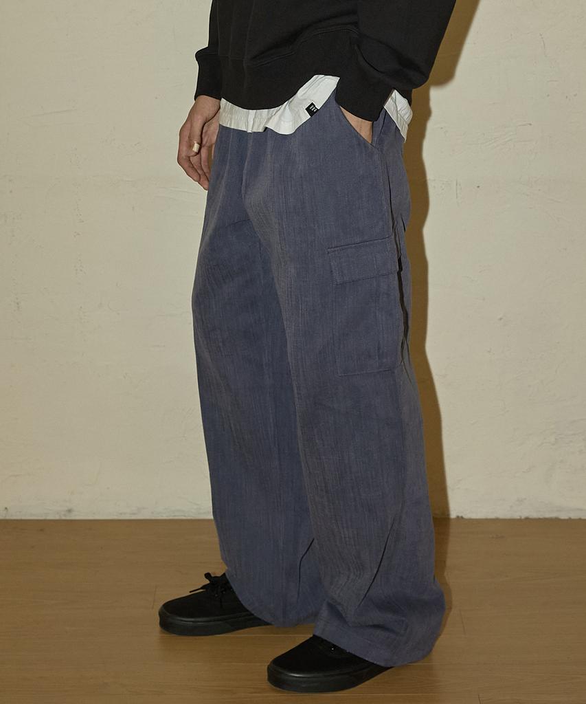 CAMEL WORK No.353 Structured Cargo Pants (Purple)