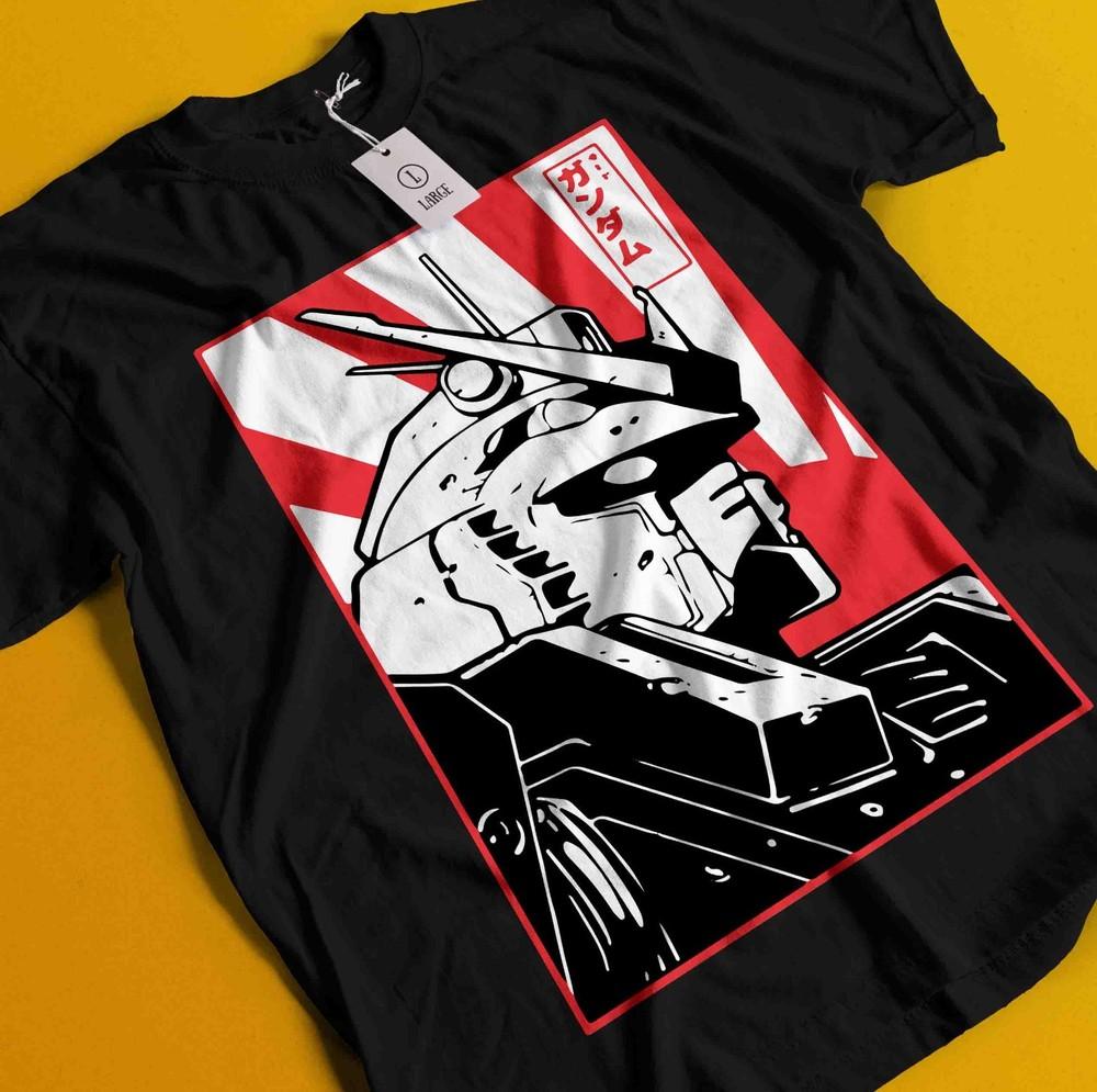 

Футболка Gundam Новая Аниме Футболка Мобильный Доспех RX 78 Футболка с Роботом Манга Воин Футболка 4XL