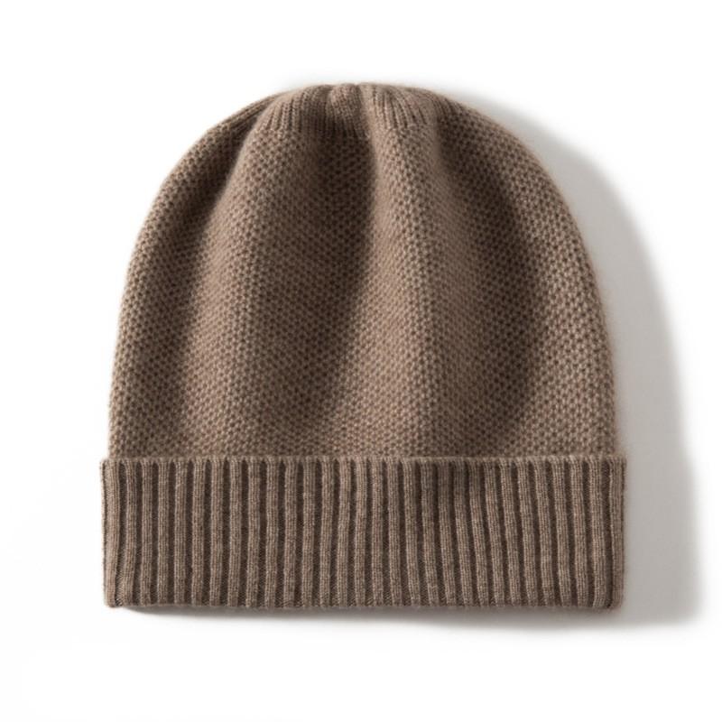 Warm Cashmere Knit Beanie Hat Men Women Thick Ear Protection Foldable Cap Winter Accessory