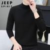 JEEP SPIRIT Men's Half-High Collar Integrated Fleece Sweater