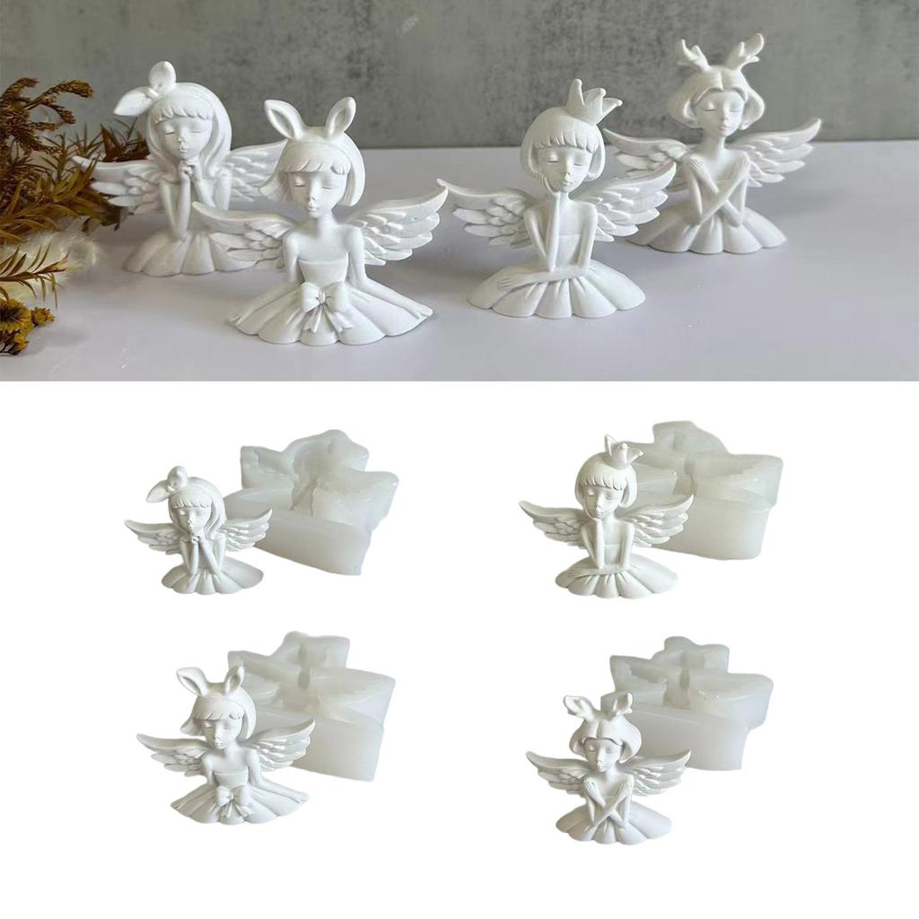 Angel Girl Silicone Molds Epoxy Resin Mold DIY Scented Candle Mold Table Ornament Making Tool for Making Crafts Decor