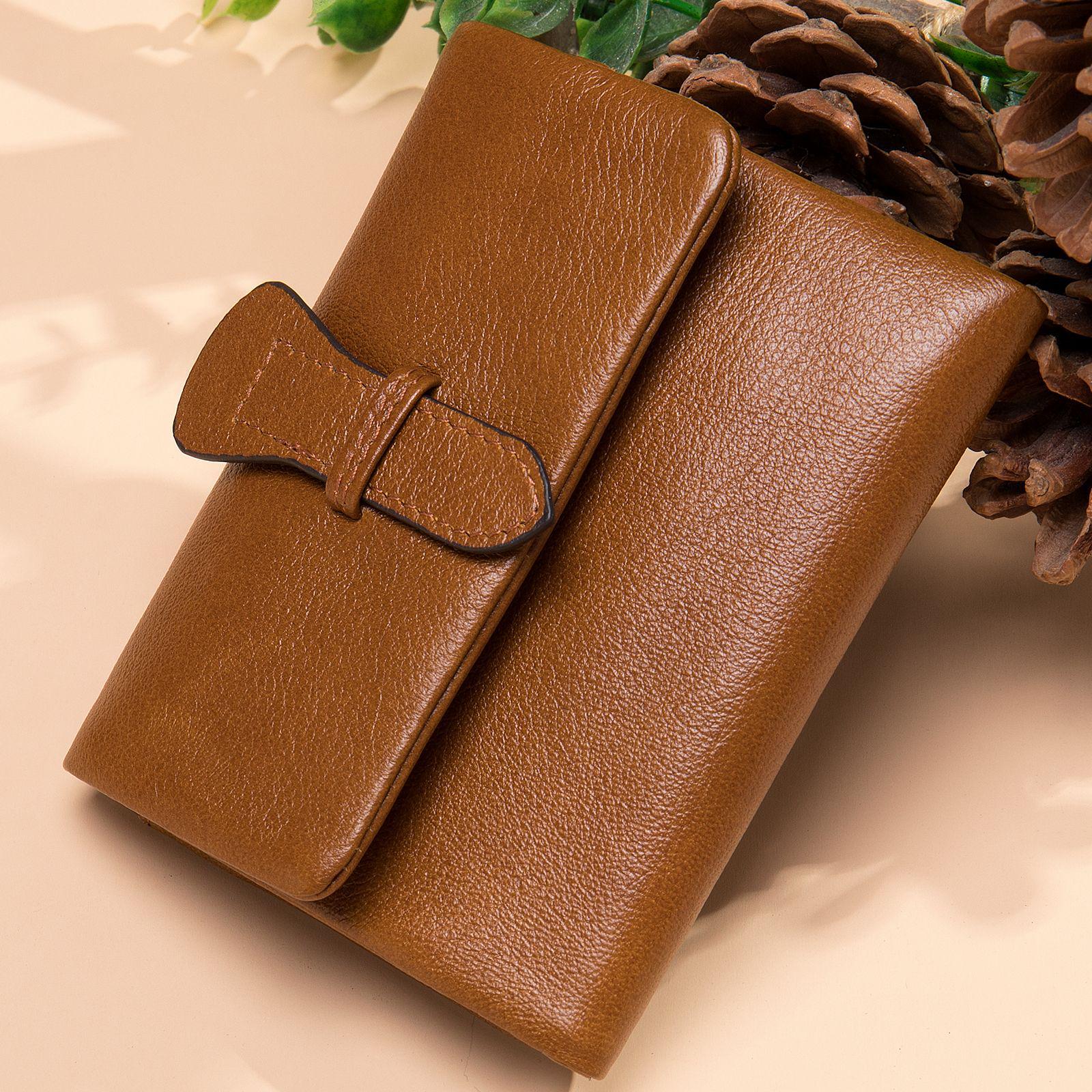 

Короткий кошелек WESTAL из натуральной кожи для женщин - первый слой коровьей кожи коричневый