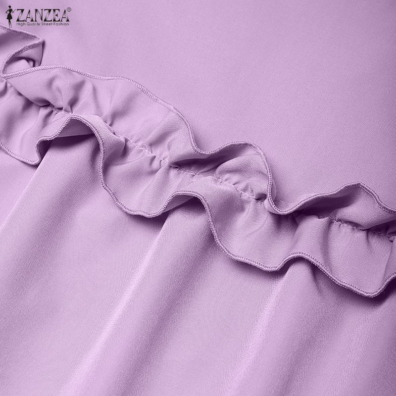 ZANZEA Women Casual Round Neck Sleeveless Long Dress