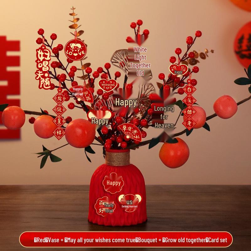 Bridal Arrangement Wedding Gift Plant Ornament for Living Room and Engagement Decorations
