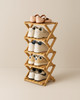 Bamboo Foldable Shoes Organizer Storage Shelf Strong Load-bearing Portable Free Standing Entryway