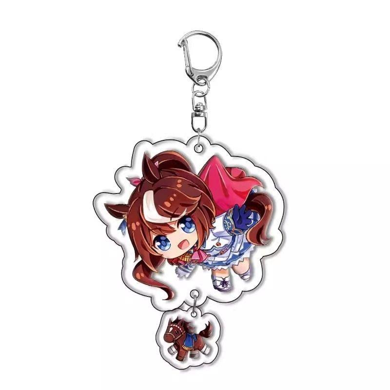 Ccc Anime Pretty Derby Acrylic Key Ring Keychain Cute Backpack Pendant Accessories Special Week Bag Charm Toy for