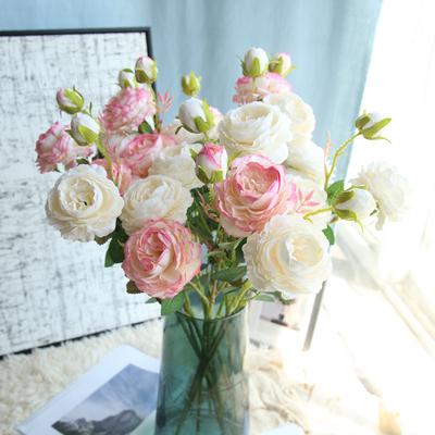 Ramidos Artificial Fake Western Rose Flower Peony Bridal Bouquet Wedding Home Decor