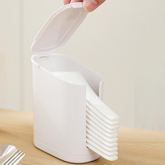 Spoon Storage Box Kitchen Cutlery Organizer Bottom Design Easy to Dust-Proof Cover Hollow Clean Spoon