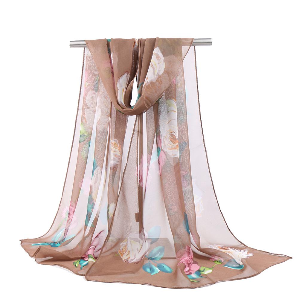 New Fashion Floral Printing Beach Silk Scarf Shawls Female Long Wraps Beach Spring  Summer Sunscreen Hijab For Women 160*50Cm