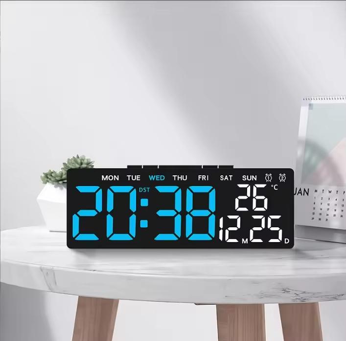 New Product Multifunctional Display Brightness Adjustable Timer Alarm LED Digital Table Clock Home Decor Office синий