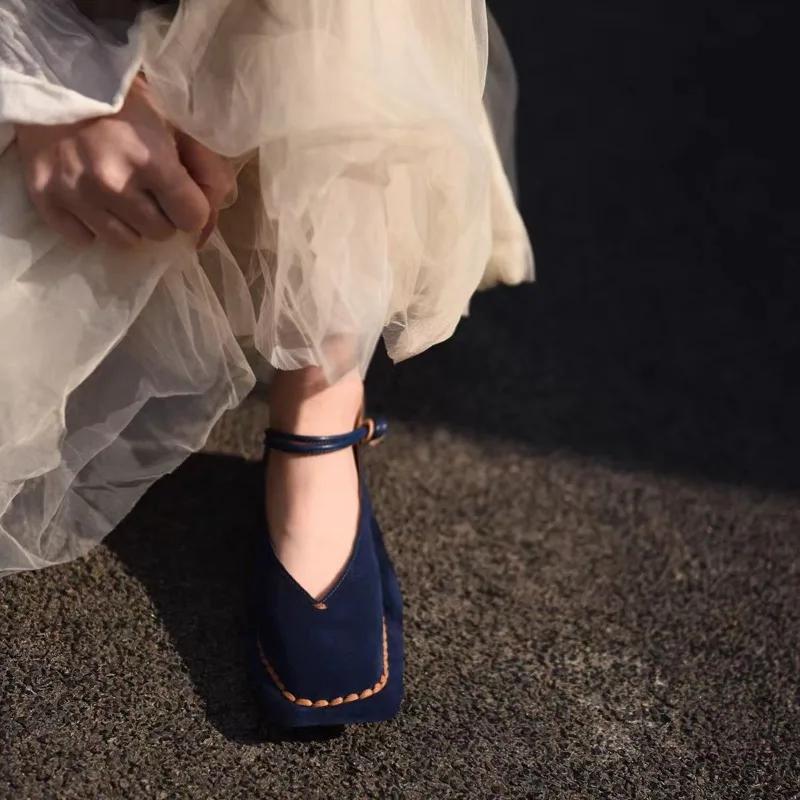 

Мода 2025 Новые Нишевые Женские Изысканные Ретро Повседневные Одинарные Туфли На Плоской Подошве Слипоны Мэри Джейн 38