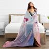 Warm Soft Blankets KPop Demon Hunters Golden Music Throw Blanket  Flannel Bedspread For Living Room Street Trend Sofa Bed Cover