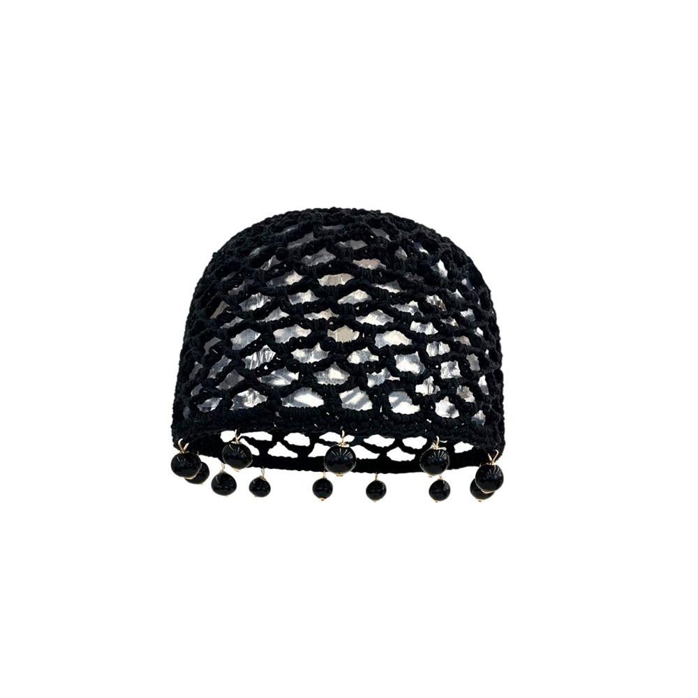 Round Beads Crochet Hollow Tassels Knitted Hat Hollow Out Ethnic Style Hat Knit Beanies  Girls