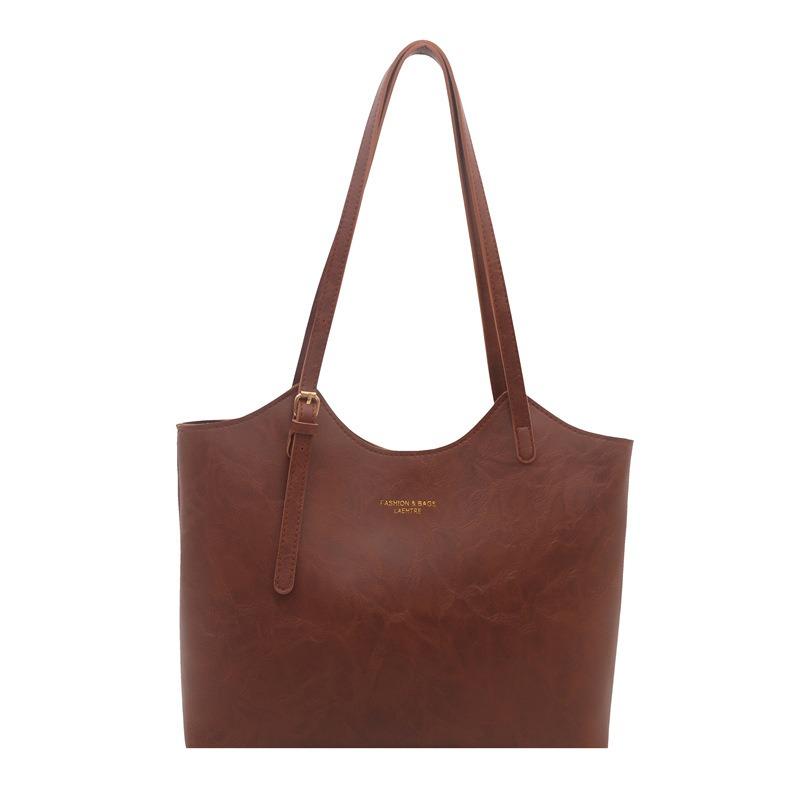 Einschulter-Handtasche mit großem Fassungsvermögen für Pendler, Meradot Tragetasche without pendant braun
