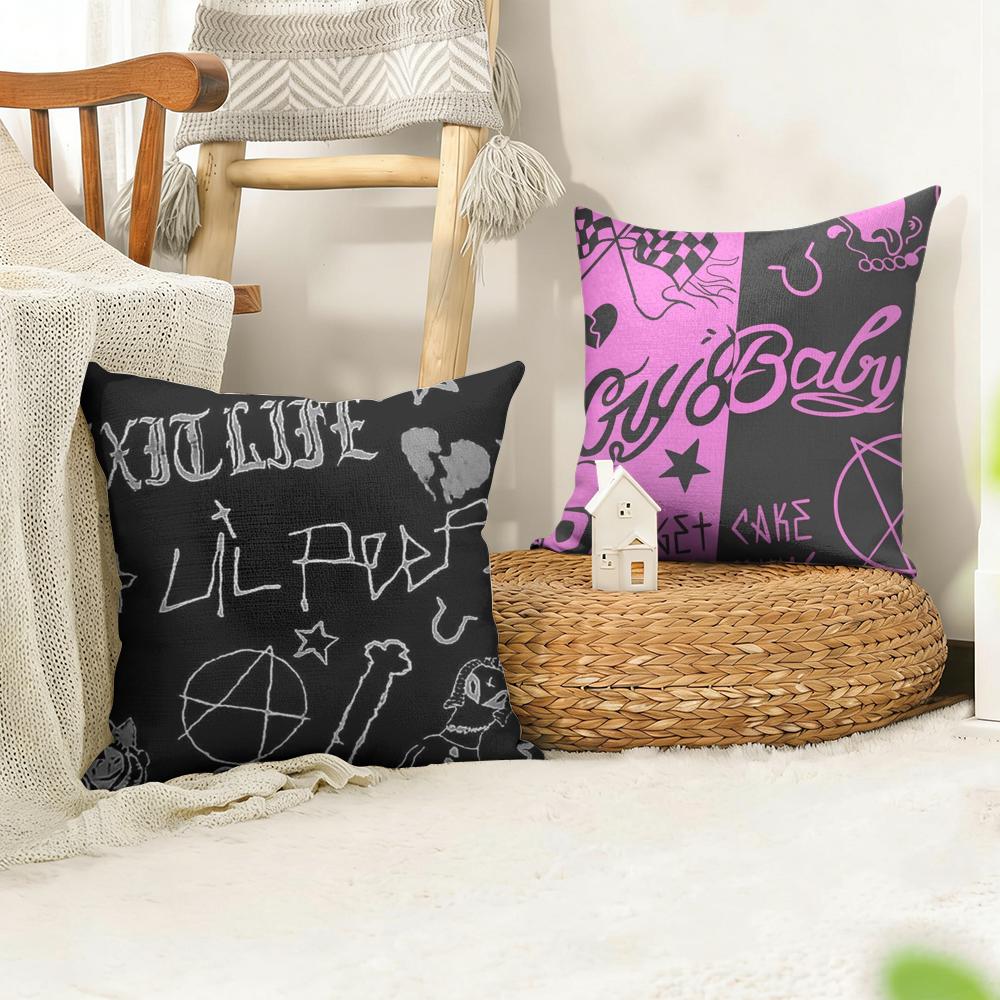 LLil Peep HHell Boy Cushion Cover Natural Linen Organic Fabric DoubleSided Printing Sofa Home Decor Gift Pillow Case