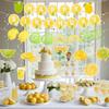 10pcs Lemon Birthday Decorations Set - Lemon Birthday Banner, Fruit Shape Hanging Swirl, Party Hanging Decor for Fruit Theme Party Favors