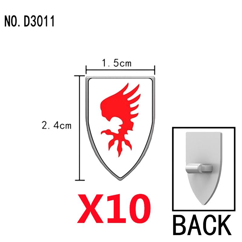 Medieval Military Castle Knight Shield Building Blocks Figures Accessory King Helmet Flags Shoulders Armor Feather Toy Gift T050