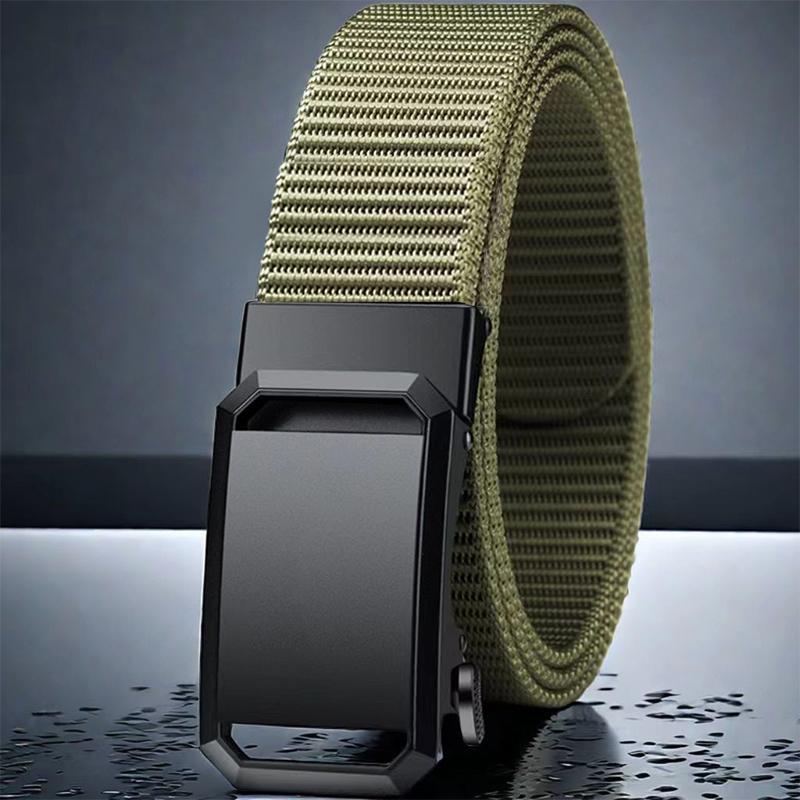 Toothless Automatic Buckle Canvas Belts For Sports Canvas Workwear Casual Belts Men S Belt With Automatic Metal Buckle
