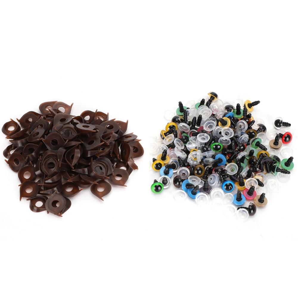 100pcs With Washer Plastic Safety Eyes Mix Color Puppet Toy Eyes Craft Eyes Animal Dolls