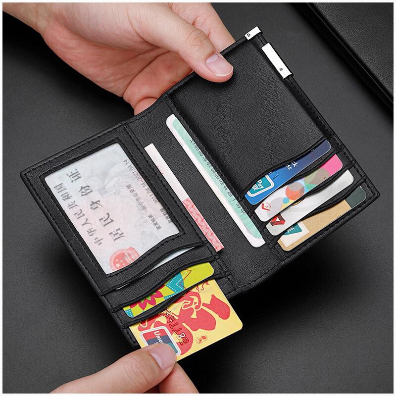 Simplicidade moda cartões de couro real carteiras homens fino titular do cartão de crédito fino id vip titular do cartão terno negócios dos homens acessórios