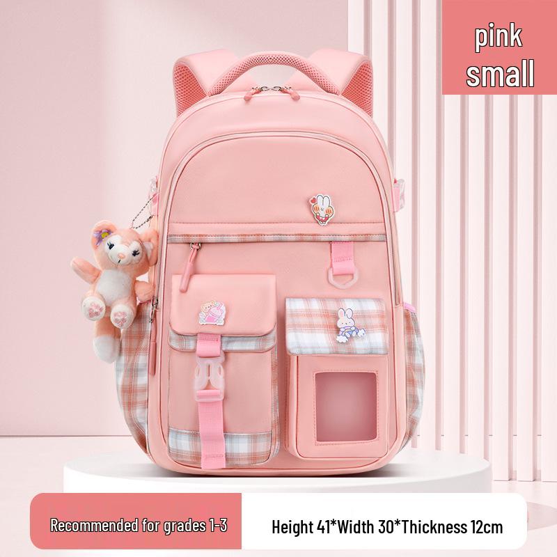 Girls' Trendy Lightweight Backpack: Spine-Protective, Double Shoulder Design for Grades 3-6