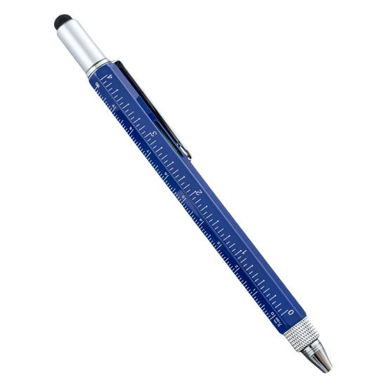 

Емкостная ручка для инструментов 6 в 1, прочная, с постоянными чернилами, масштабная конструкция, канцелярские товары синий