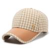Spring Summer Houndstooth Baseball Cap Women Ponytail Cap Empty Top Hat