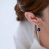 Blue Crystal Stone Silver Earrings for Women, Summer Niche Style, Ethnic Retro Simple Style Earrings, Ear Hooks