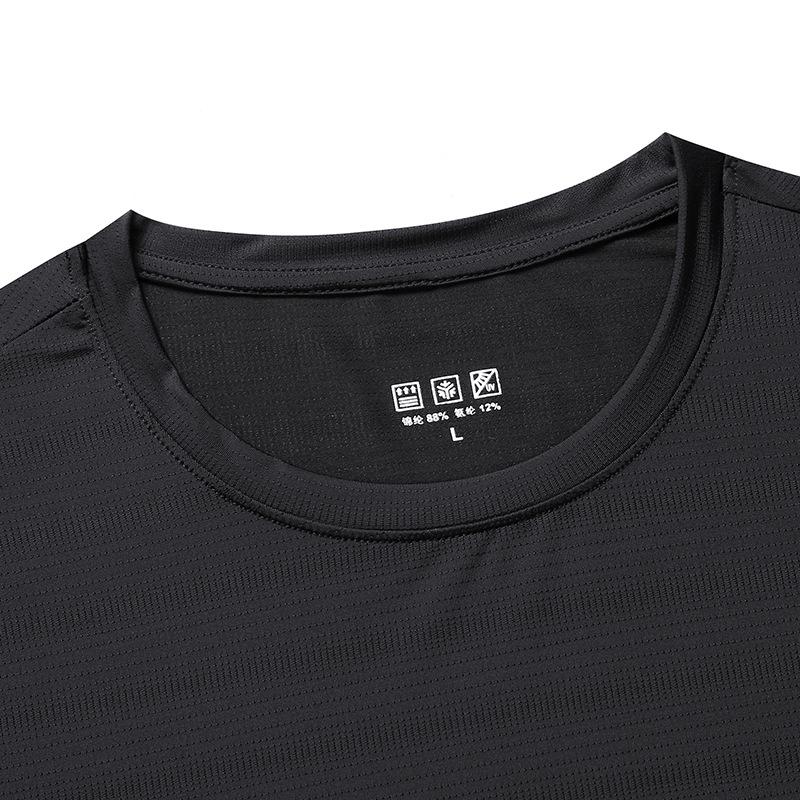 Summer Ice Silk Short-sleeved T-shirt Men's Mesh Thin High-grade Casual Joker T-shirt Quick-drying Sports Men.