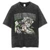 Anime Demon Slayer Rengoku Kyoujurou Print T Shirt Men Women Washed Cotton Tshirts Manga Tee Harajuku Casual