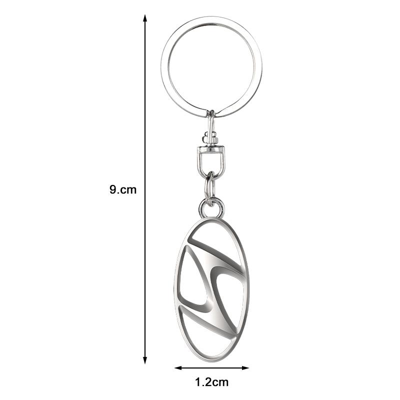 1Pcs 3D Metal Car Badge Keychain Zinc Alloy Keyrings Auto Accessories For Hyundai Accent AMICA Aslan Azera DYNASTY Elantra Equus Galloper