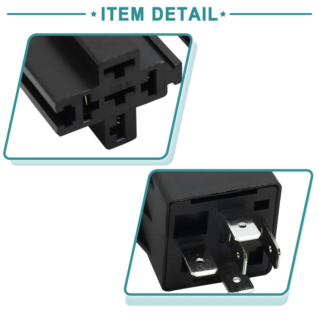 ACROPIX Car Motor Fuse Relay Switch with Harness Power Universal JD-2912 5 Pin DC 48V 40A Black 1 Pcs