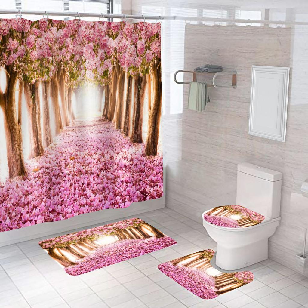 Bathroom Shower Shower Curtain Set No Punch Bathroom Window Curtain Door Curtain Partition Curtains
