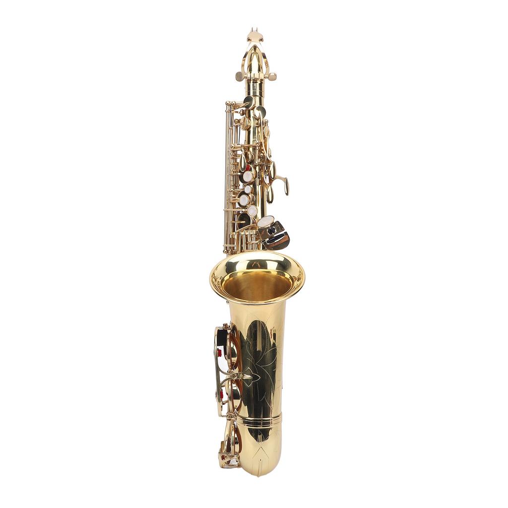 Eb Alto Saxophone Kit Golden Brass Engraving Curved Neck Saxophone Wind Instrument for All Players
