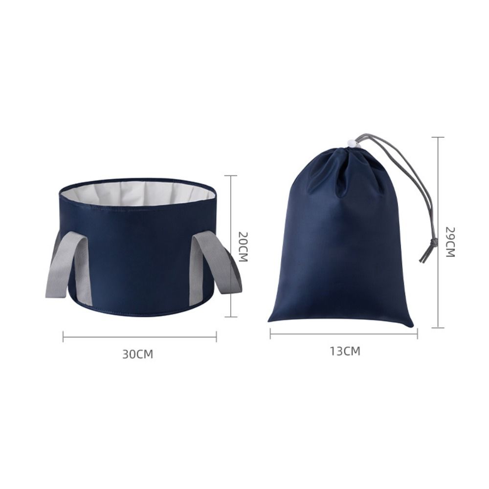 Baie de picioare portabilă albastră, bazin mare impermeabil pentru înmuierea picioarelor, găleată cu mânere, pliabilă, geantă pentru cadă de picioare, dormitor