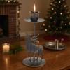 1PC Iron Artistic Deer Candlestick Stable Retro Christmas Personality Festive Use Repeatedly Atmosphere Candle Party
