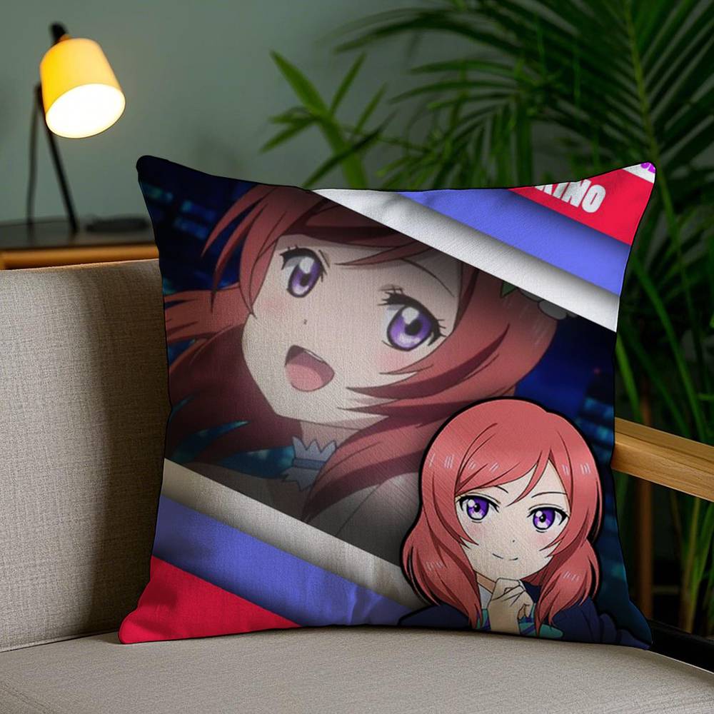 Love Live! School Idol Pillow Case Office Sofa Dorm Chair Back Short Plush Double-sided Printing Home  Cushion Cover