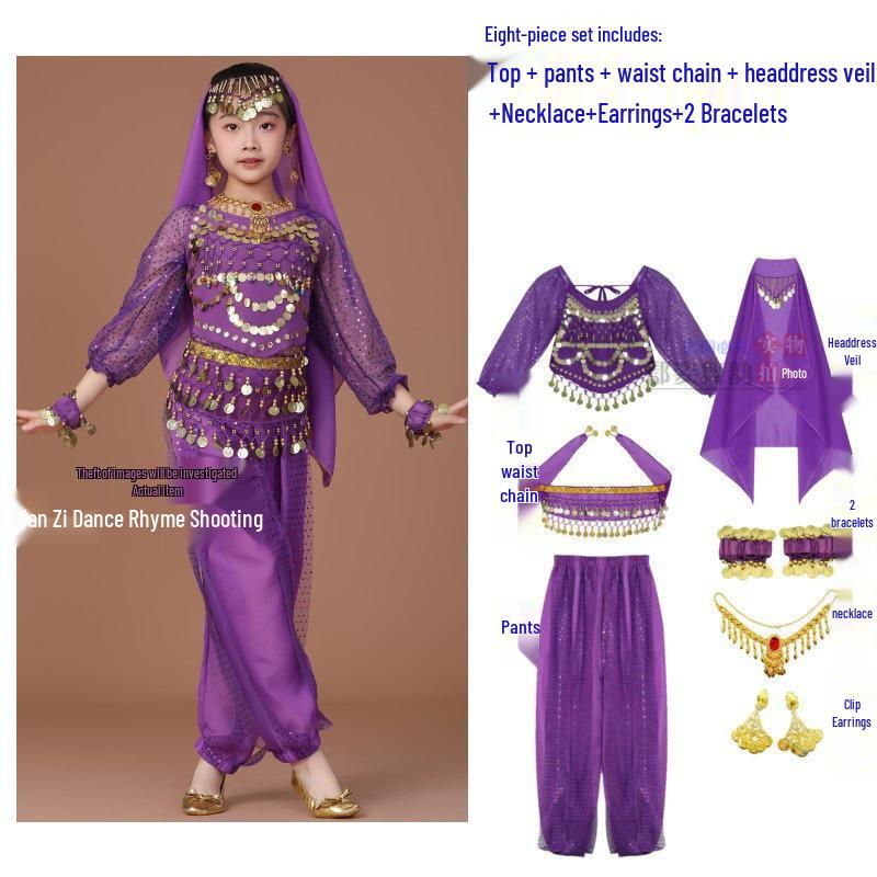 Children's Xinjiang Ethnic Dance Costume for Girls - Toddler Belly Dance Performance Outfit