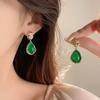 Retro Irregular Waterdrop Earrings Vintage Green Stone Resin Drop Earring for Women Girls Fashion Jewelry Gift Party Accessories