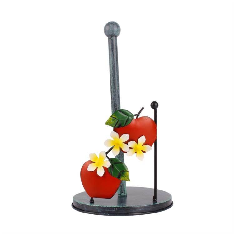 Iron Paper Towel Holder Flowers Christmas Tissue Holder Kitchen Roll Paper Stand Organizers for Kitchen Countertop